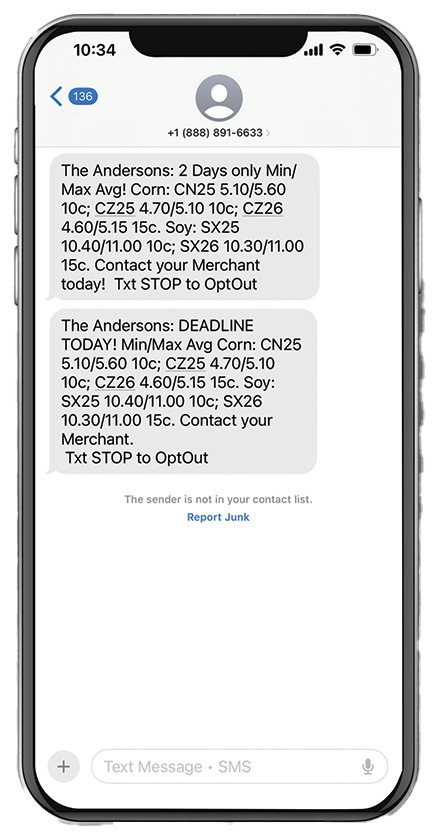 The Andersons Sign Up for Location Text Updates The Andersons Sign Up for Text Updates